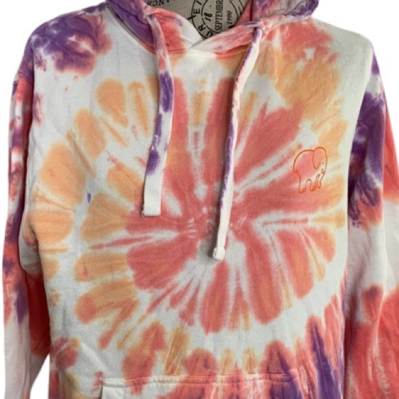 Ivory Ella Hoodie organic cotton tie-dye drawstring Pockets women’s size XS - Picture 4 of 12